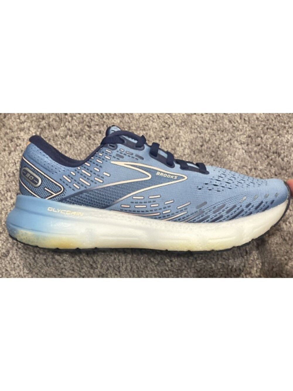 Brooks Glycerin 20 Running Shoes Womens 8.5 B Blue Athletic Sneakers 1203691B478